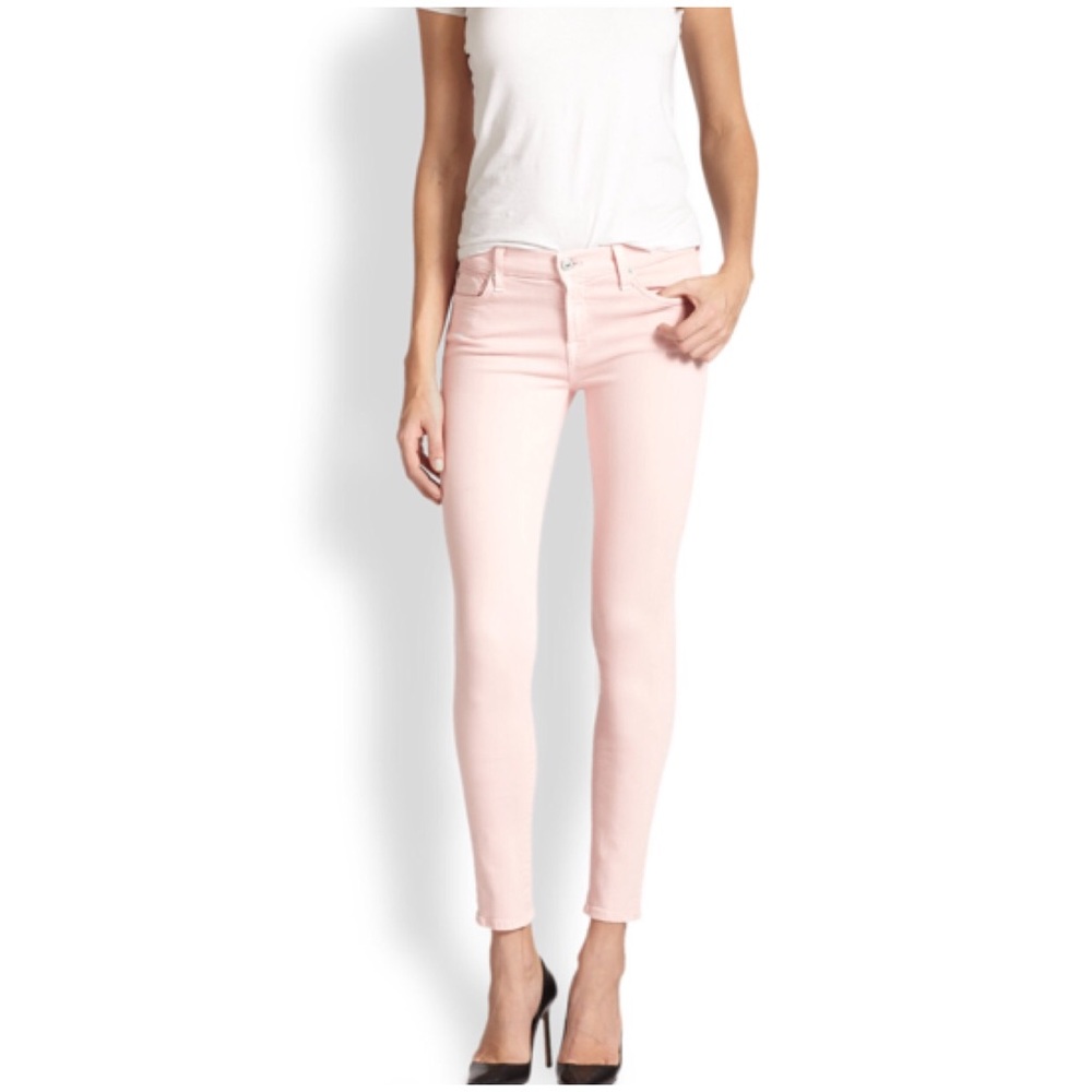 7 for all mankind pink skinny denim jeans like new excellent condition